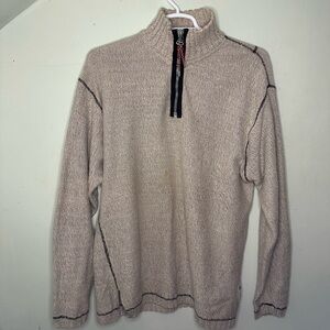 Vintage Pepe Jeans London, 1/4 Zip Pullover Collared Sweater